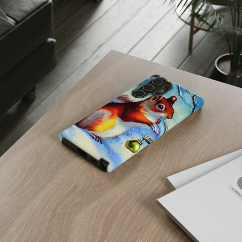 A Squirrel Decorates the Forest for Christmas - Impact Resistant Phone Case